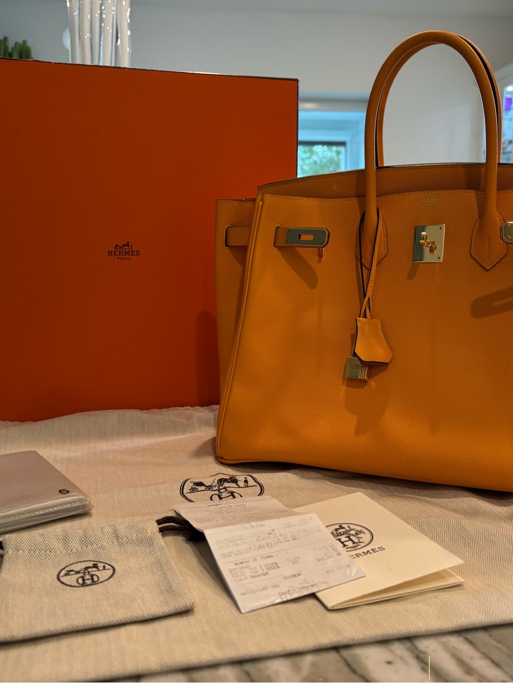 Hermes 35 Birkin Juane d'Or Epsom